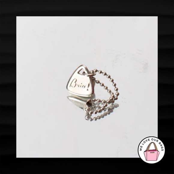 BRIO SILVER METAL TRIANGLE KEY FOB BAG CHARM - Picture 1 of 2